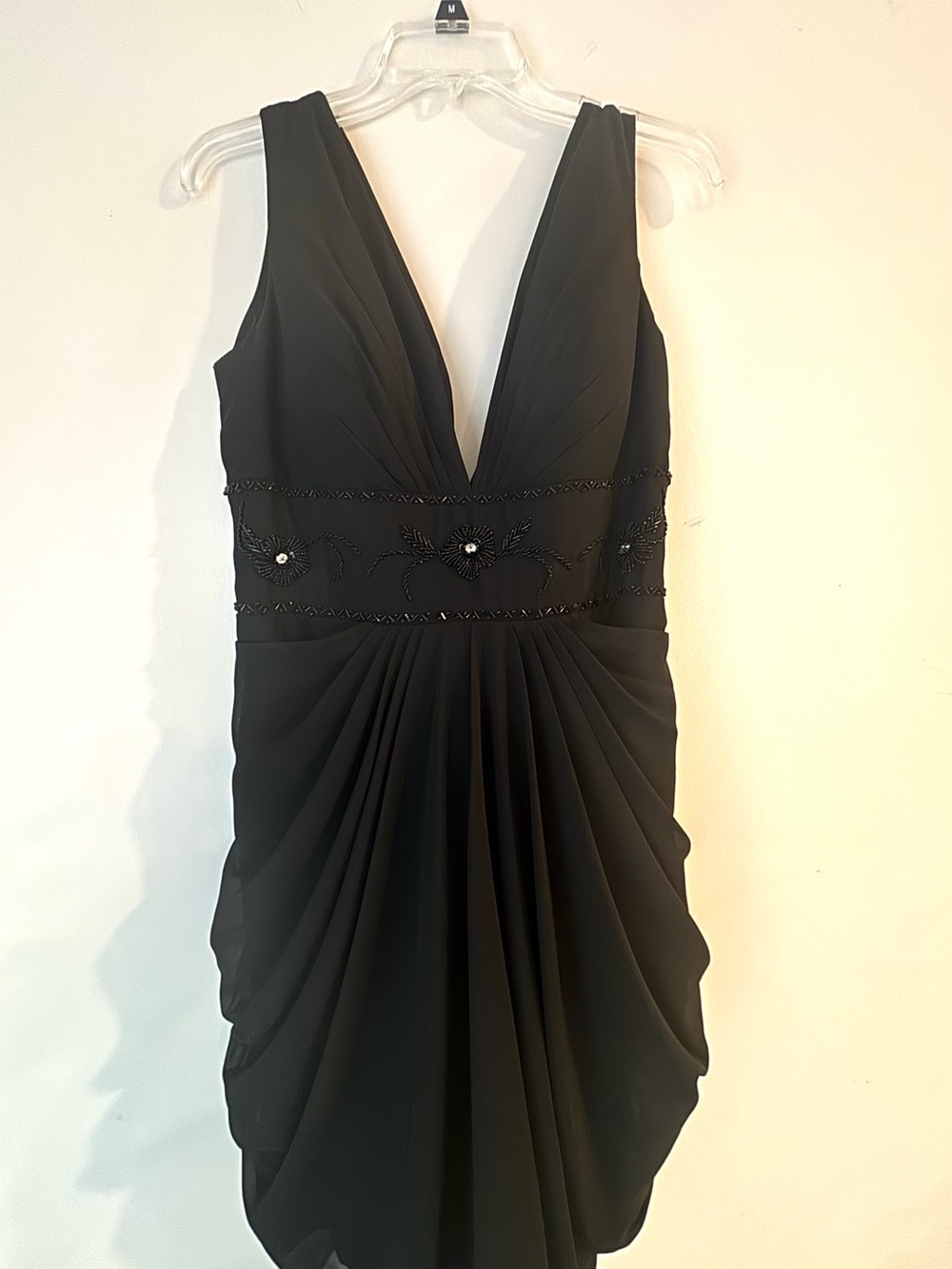 JJs House Black V-Neck Beaded Cocktail Dress